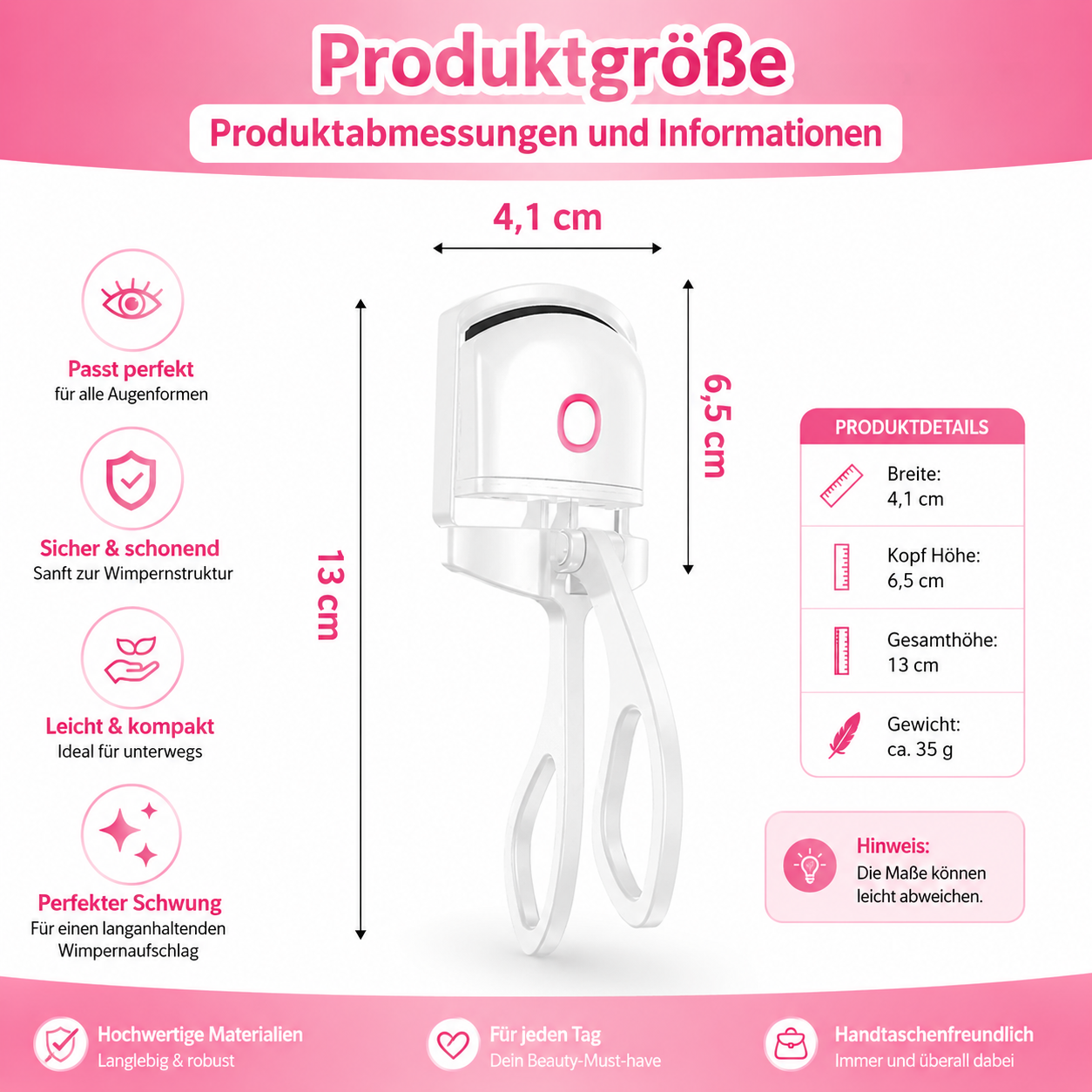 Elektrische, beheizte Wimpernzange