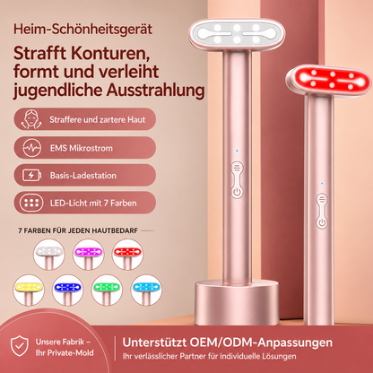 Gesichtsmassagegerät mit Mikrostrom und Rotlicht