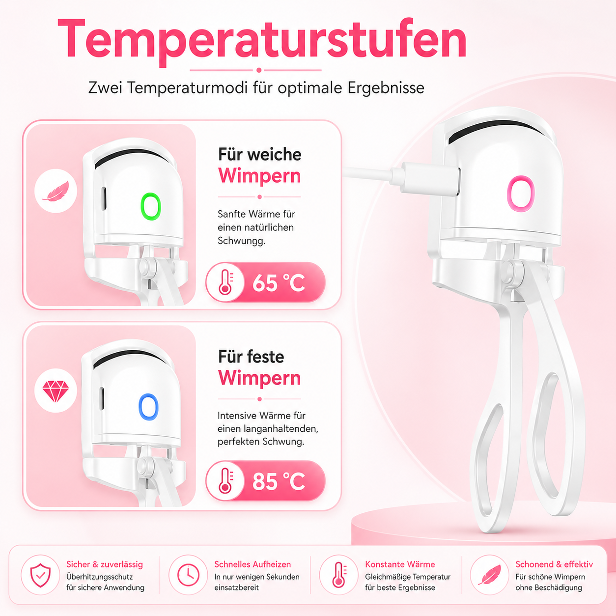 Elektrische, beheizte Wimpernzange